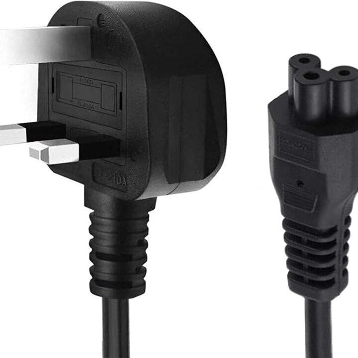 Laptop Power Cable - UK plug to C5 3 pin Laptop power lead