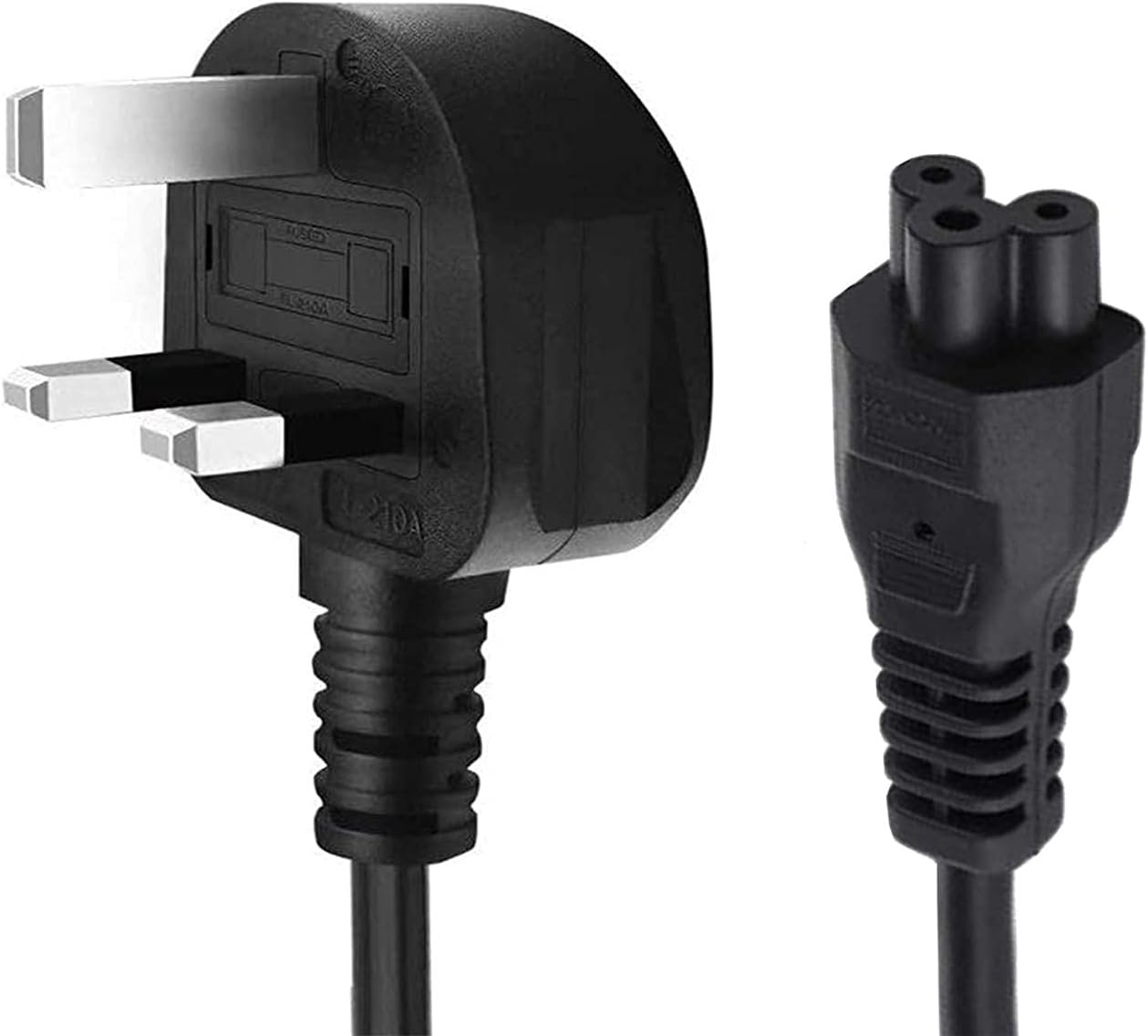 Laptop Power Cable - UK plug to C5 3 pin Laptop power lead