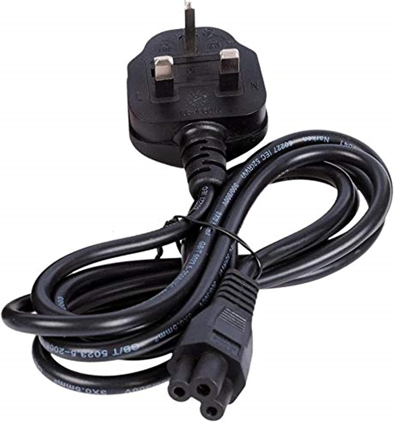 Laptop Power Cable - UK plug to C5 3 pin Laptop power lead - Image 3