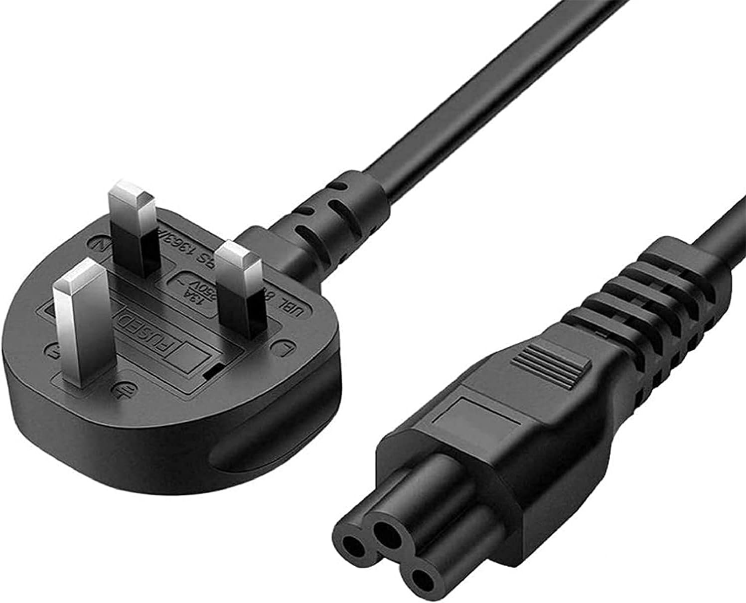 Laptop Power Cable - UK plug to C5 3 pin Laptop power lead - Image 6