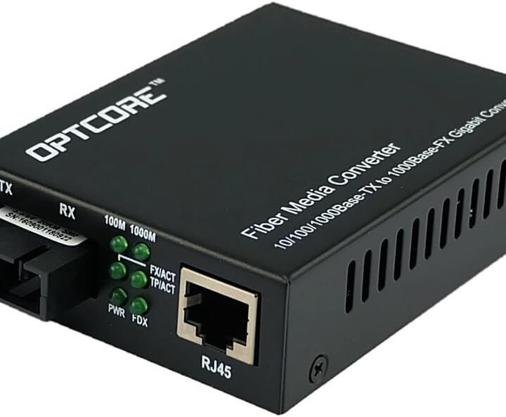 Multi-Mode Gigabit Ethernet Media Converter, 10/100/1000 Ethernet to Multi-Mode SC Fiber, Built-in Fiber Transceiver, up to 550m