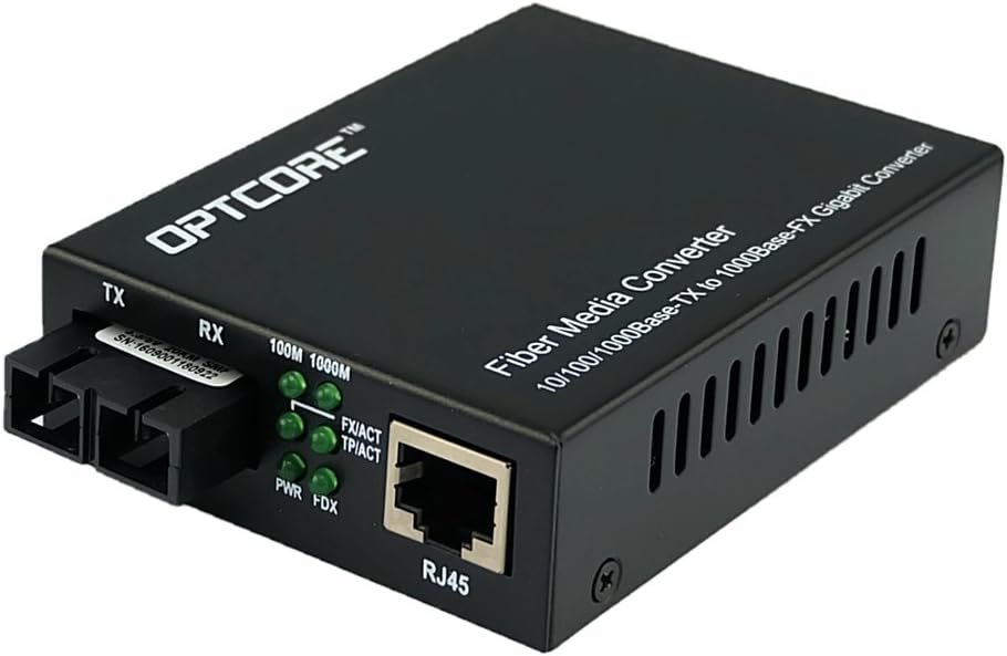 Multi-Mode Gigabit Ethernet Media Converter, 10/100/1000 Ethernet to Multi-Mode SC Fiber, Built-in Fiber Transceiver, up to 550m