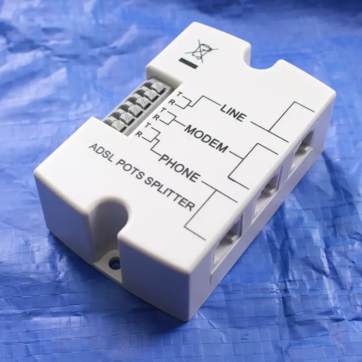 ADSL Modem Splitter Network Adaptor, POTS Splitter with 6 Pole Terminal Block