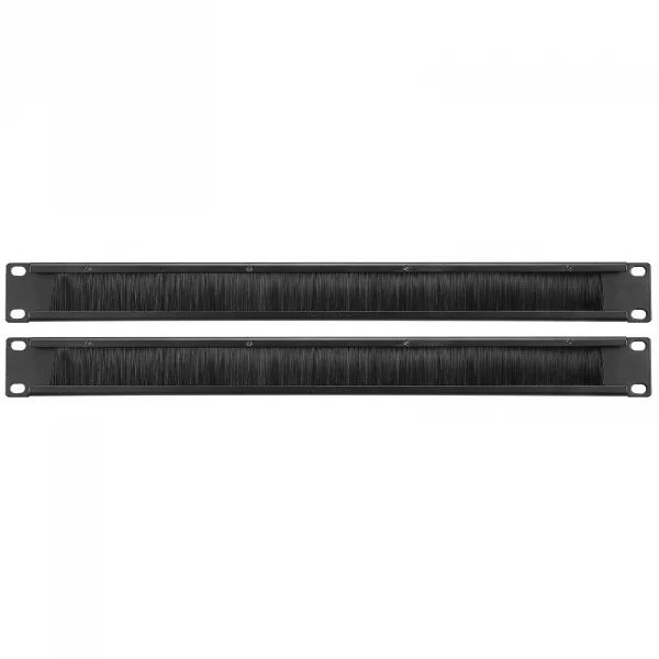 2 Pcs 19 Inch Brush Cable Manager 1U for Network Server Rack