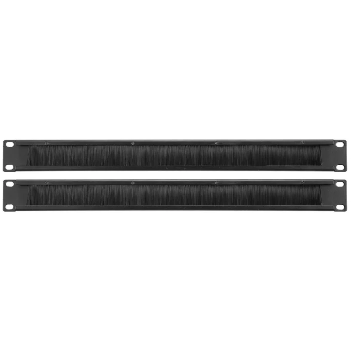 2 Pcs 19 Inch Brush Cable Manager 1U for Network Server Rack