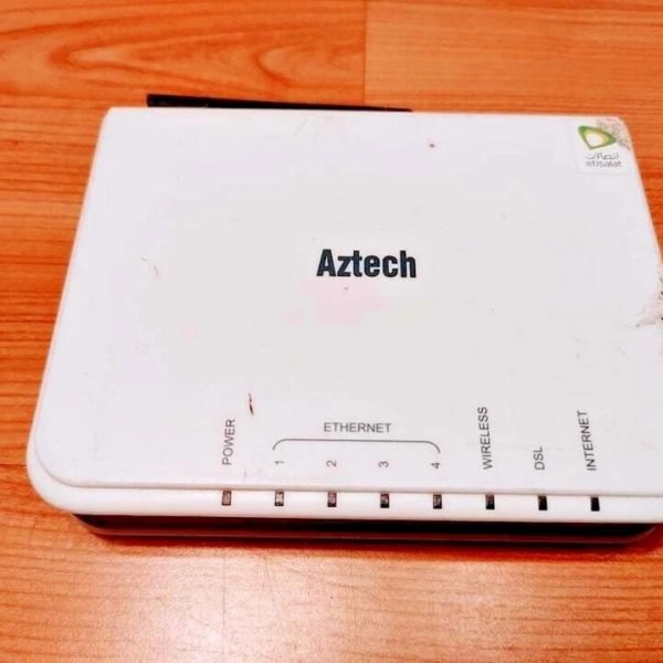 VERY GOOD WHITE AZTECH DSL605EW WiFi INTERNET CABLE DSL MODEM BROADBAND ROUTER