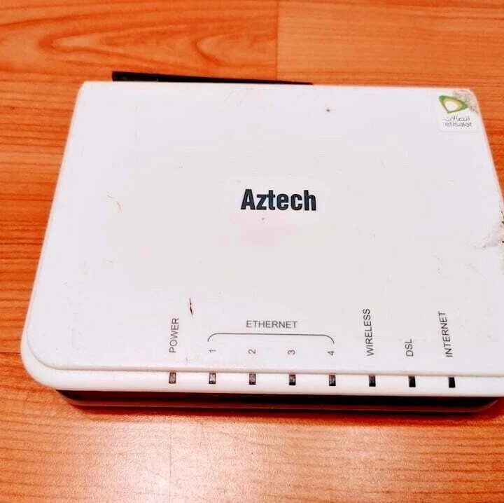 VERY GOOD WHITE AZTECH DSL605EW WiFi INTERNET CABLE DSL MODEM BROADBAND ROUTER